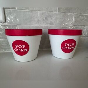 Set of 2 Individual Popcorn Bowls with Kernel Sifters - Movie Night
